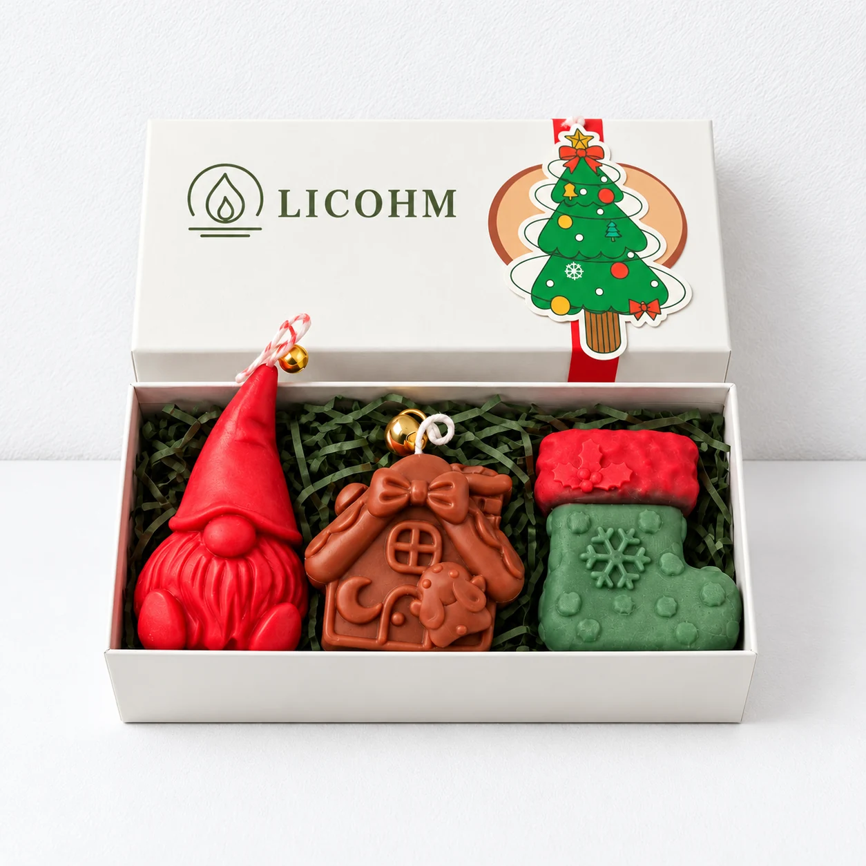 LICOHM Christmas Candle Gift Set - Sculpted Trio Box