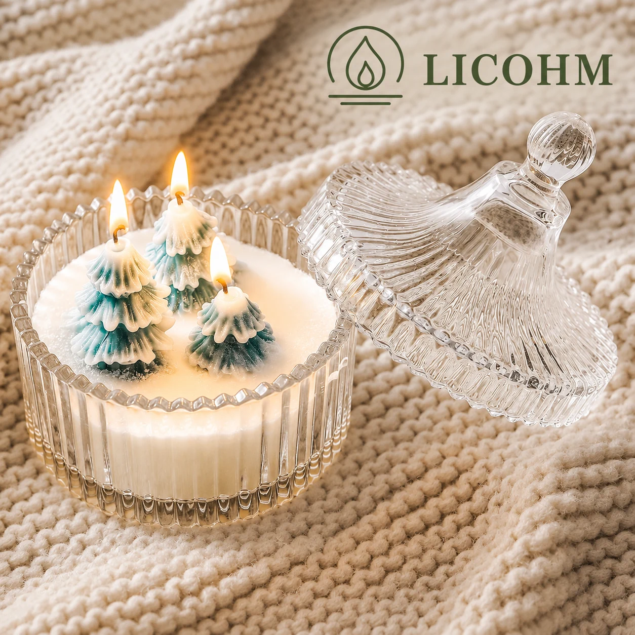 LICOHM Christmas Tree Candle - Glass Jar Scent Options