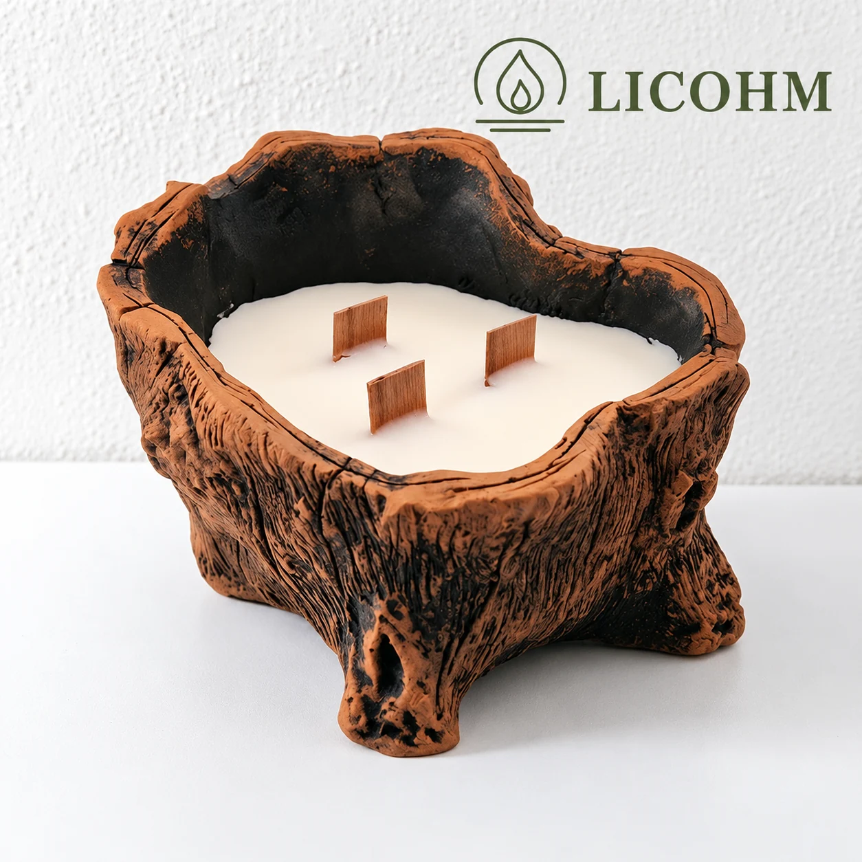 LICOHM Faux Wood Candle - Six Stump Vessel Styles