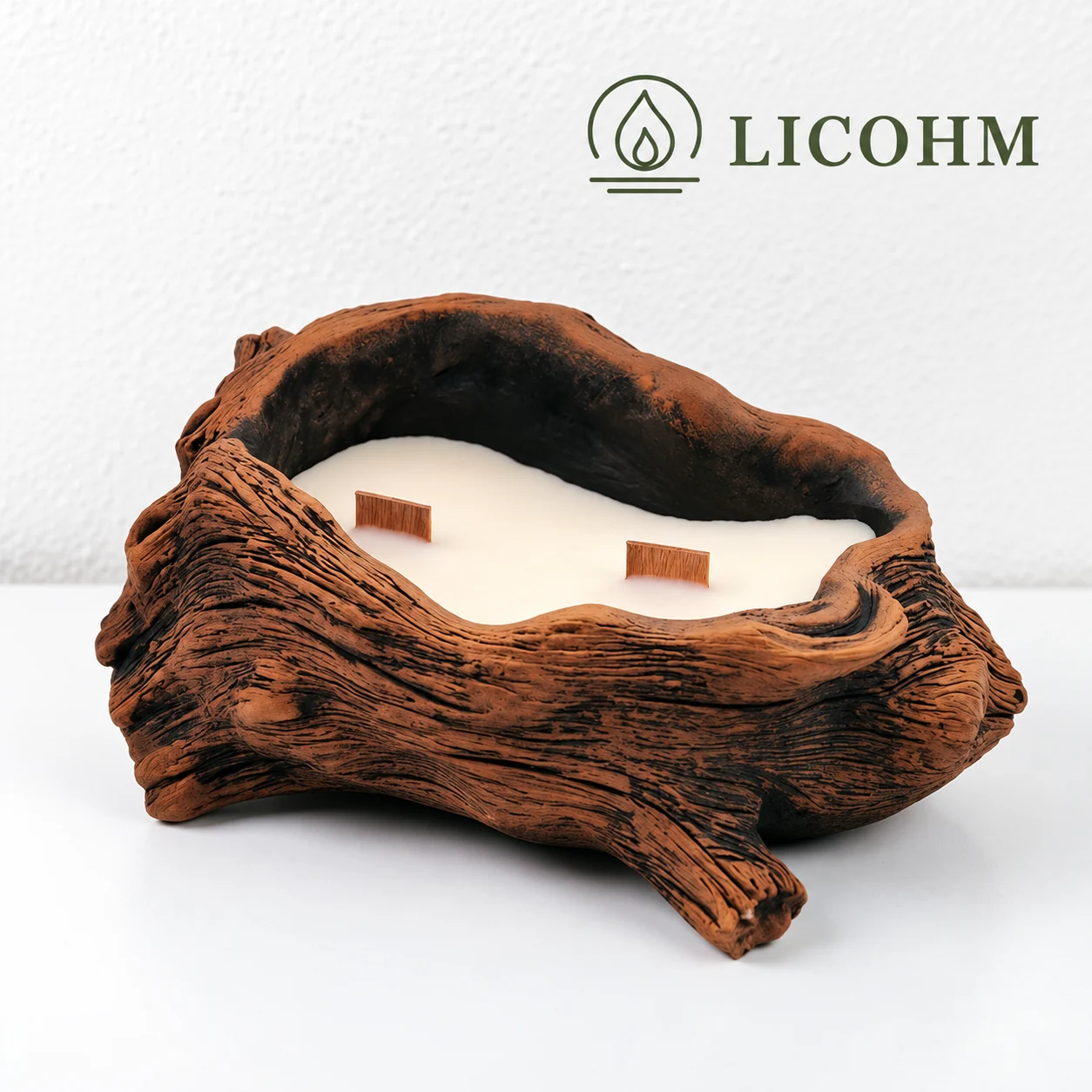 LICOHM Faux Wood Candle - Six Stump Vessel Styles