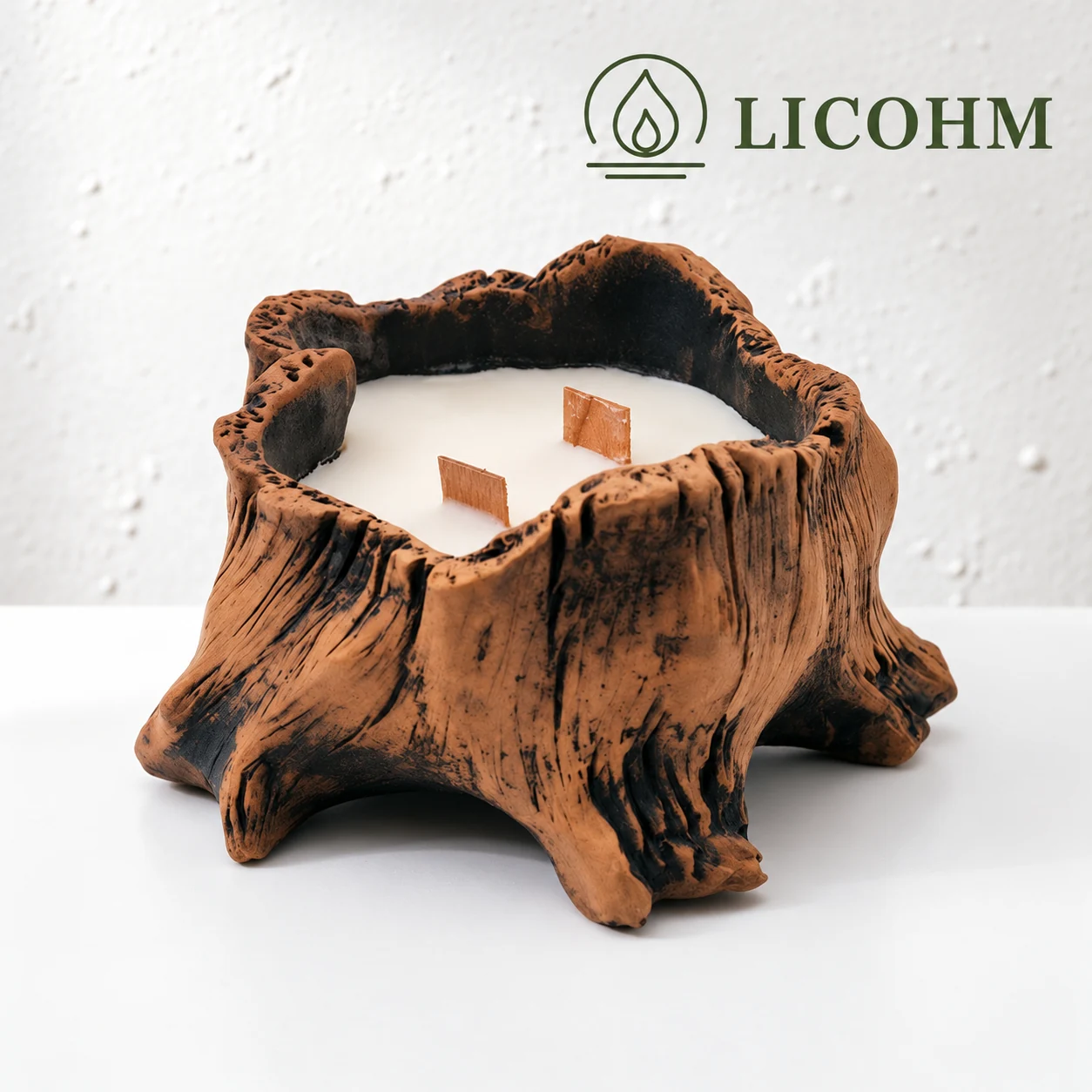 LICOHM Faux Wood Candle - Six Stump Vessel Styles