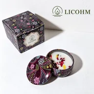 LICOHM Patterned Tin Scented Candle - Decorative Lid And Floral Wax Accents — image 8