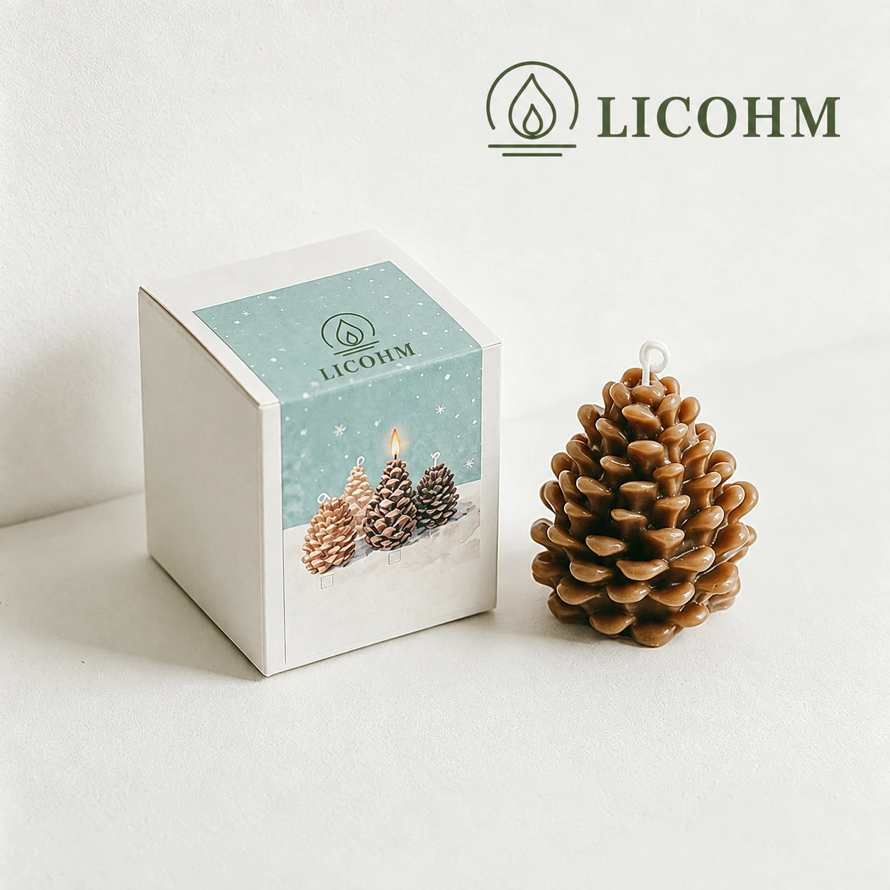 LICOHM Pinecone Scented Candle - Overlapping Scales In Two Rounded Profiles