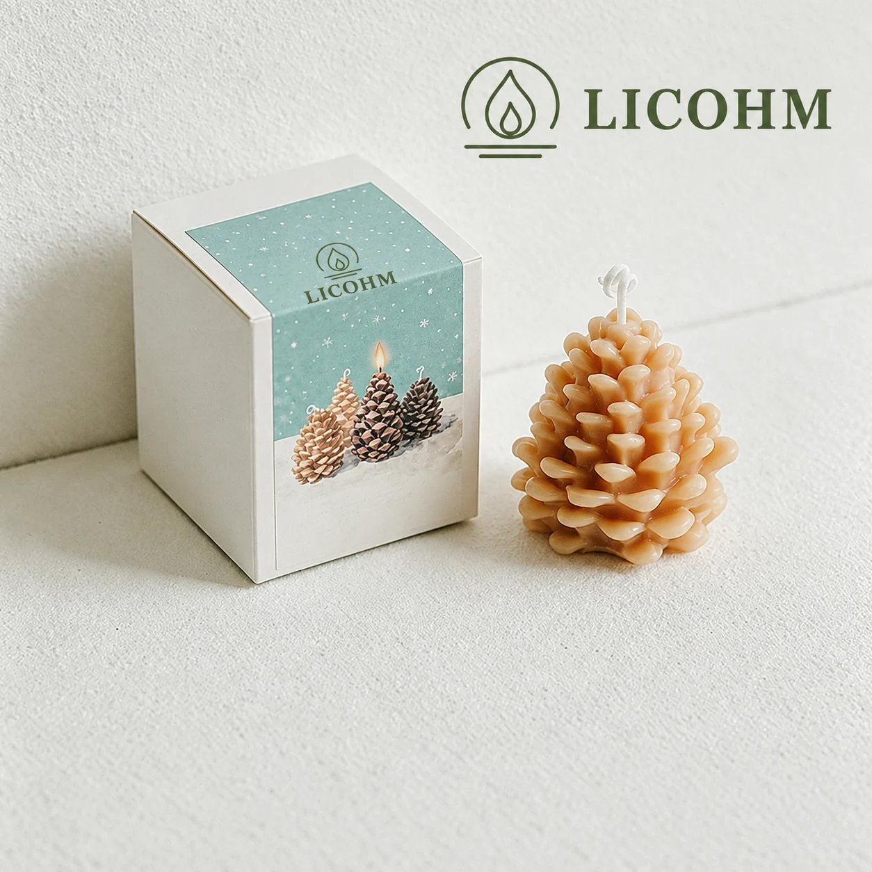 LICOHM Pinecone Scented Candle - Overlapping Scales In Two Rounded Profiles
