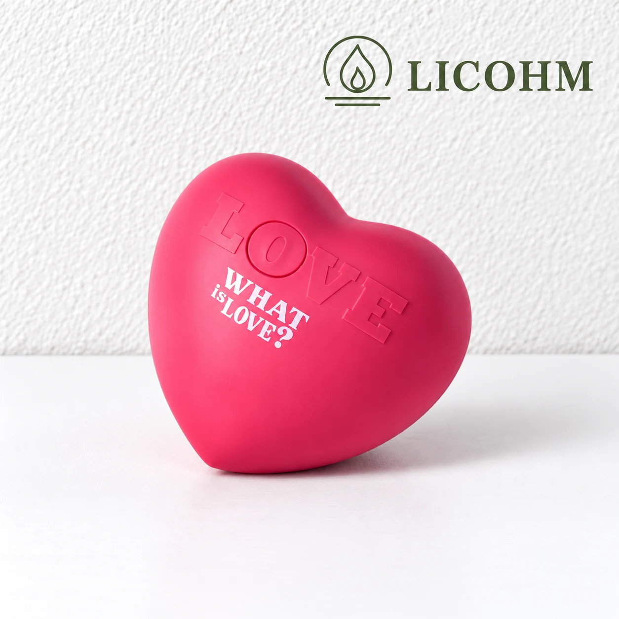 LICOHM Heart Fragrance Ornament - Sculpted Case and Raised Lettering Detail
