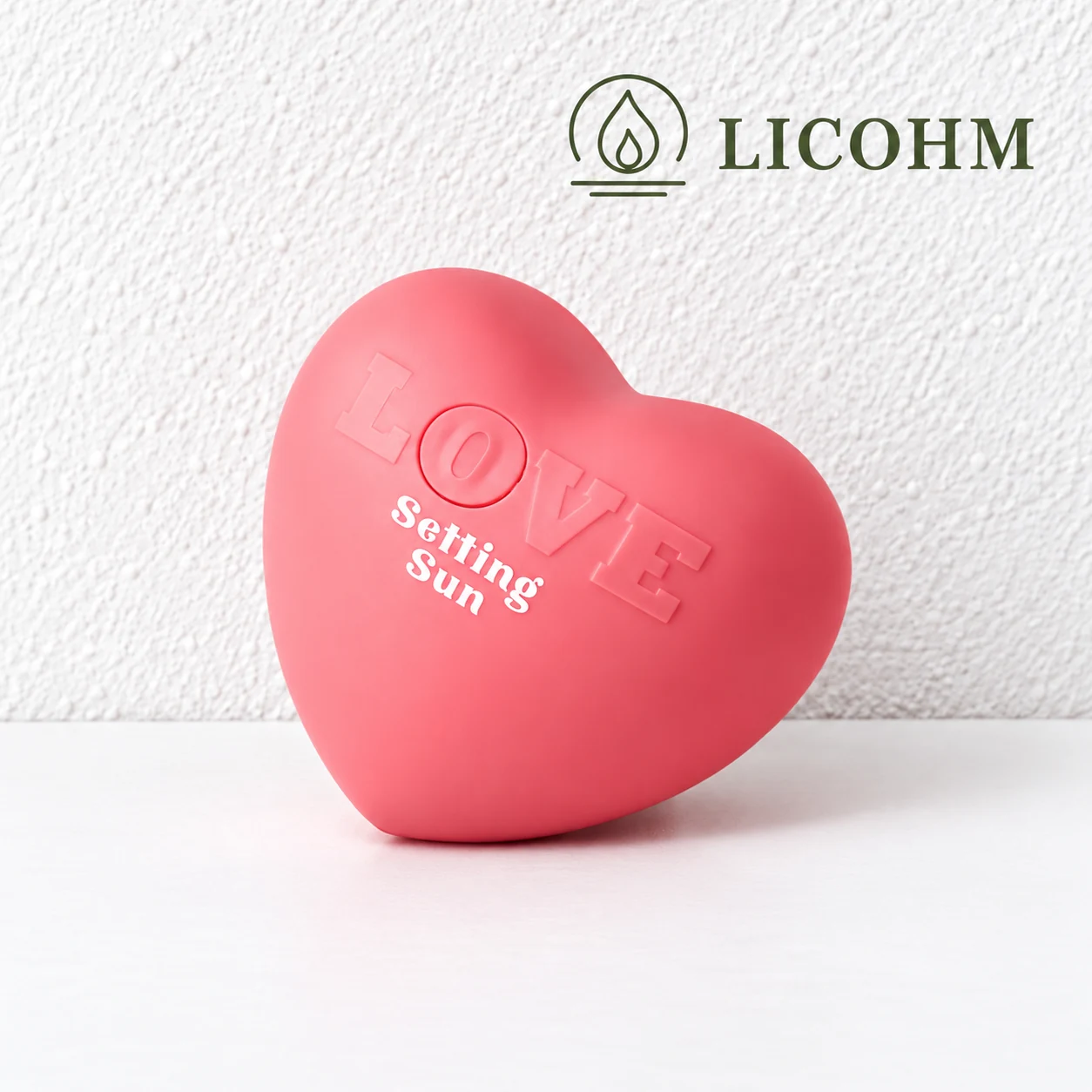 LICOHM Heart Fragrance Ornament - Sculpted Case and Raised Lettering Detail