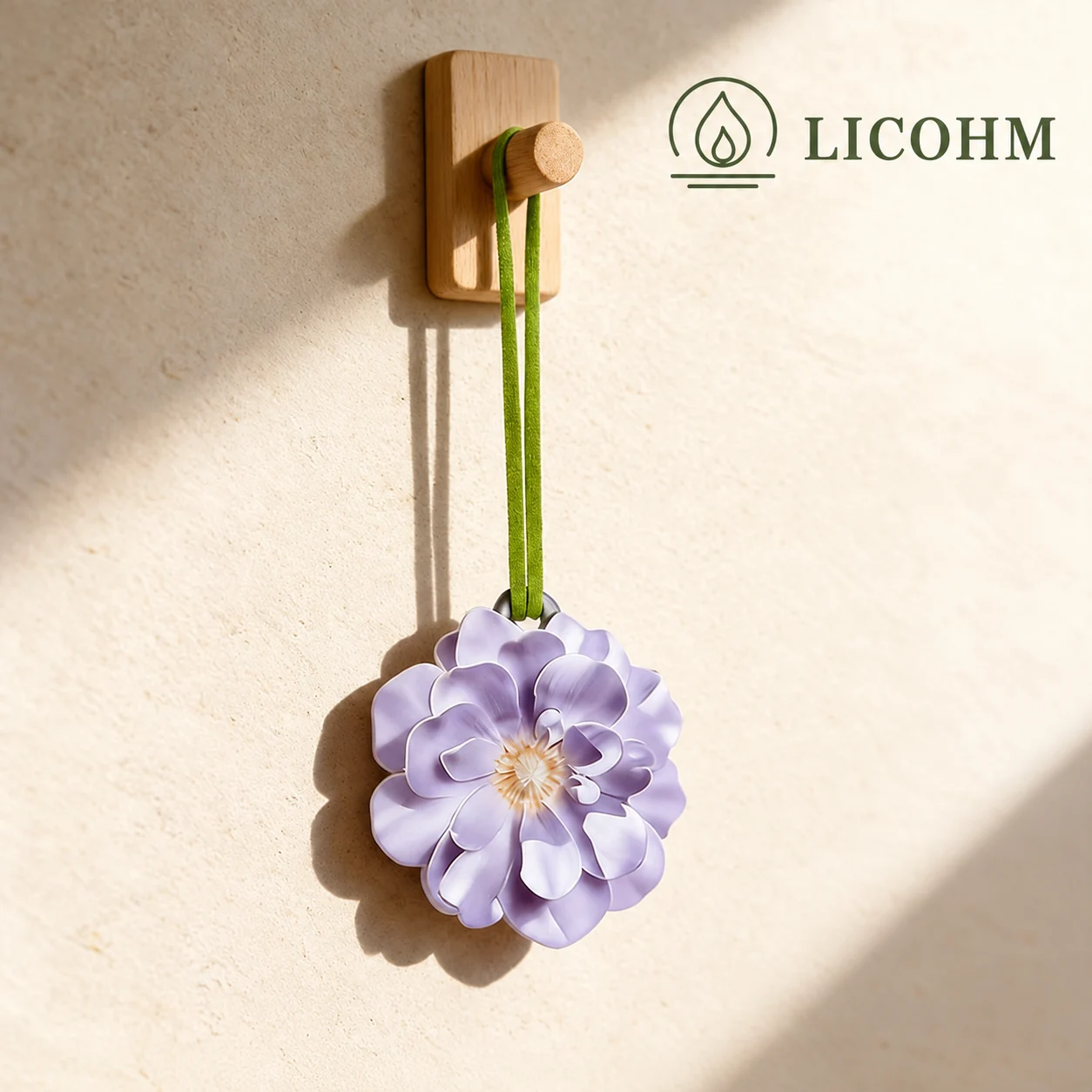 LICOHM Scented Plaster Tablet - 3D Begonia Flower Relief Pendant