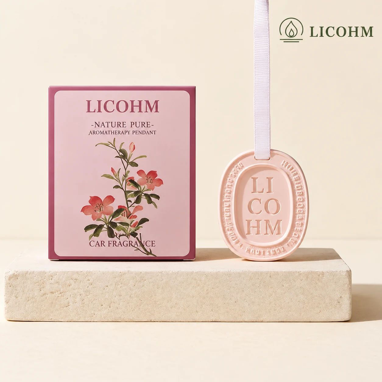 LICOHM Scented Plaster Tablet - Minimalist Oval Wardrobe Pendant