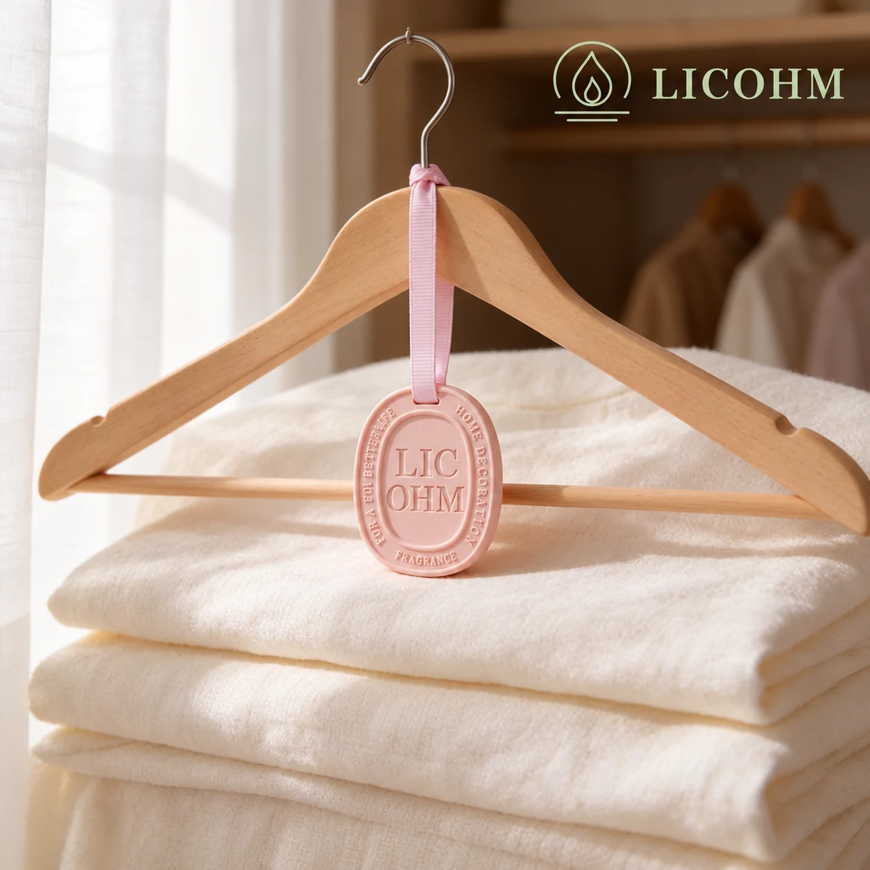 LICOHM Scented Plaster Tablet - Minimalist Oval Wardrobe Pendant